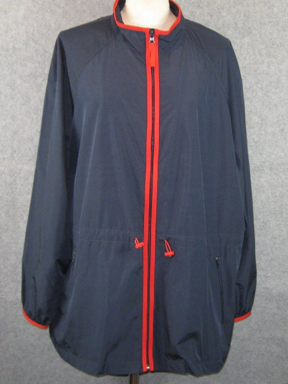 J. Jill Fit Water Repellent Zip Jacket 4X Navy Blue